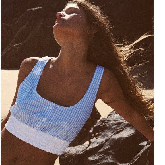 Zara Tops - NWT $36 Zara Combination Striped Poplin Top Blue White